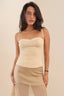 Yellow Corset Ruched Cami Top
