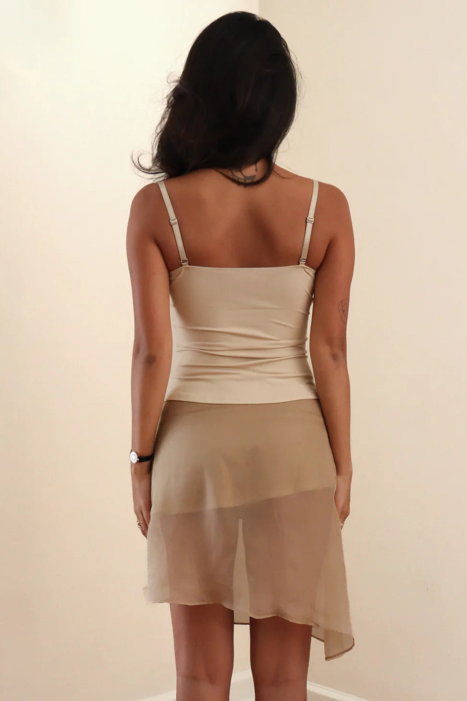Yellow Corset Ruched Cami Top
