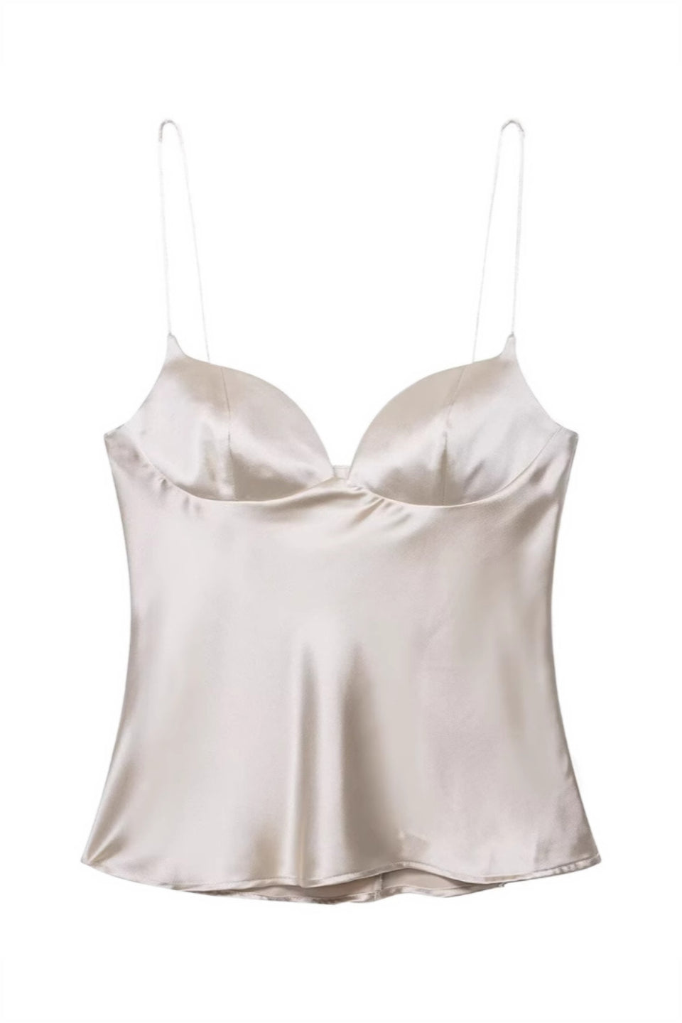 Champagne Satin Corset Cami Top