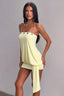 Yellow Eyelet Streamer Bodycon Mini Dress