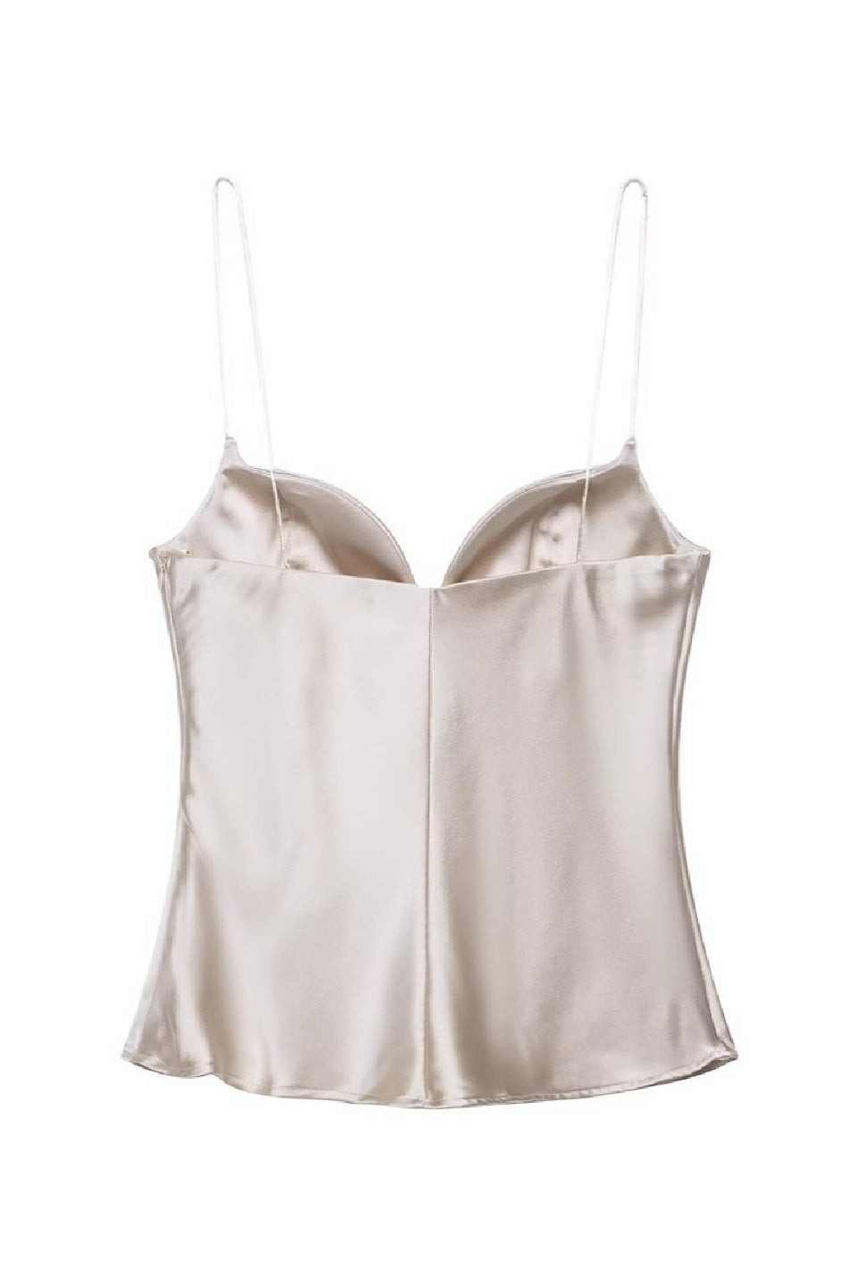 Champagne Satin Corset Cami Top