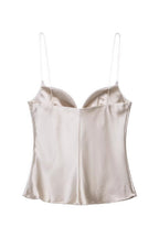 Champagne Satin Corset Cami Top