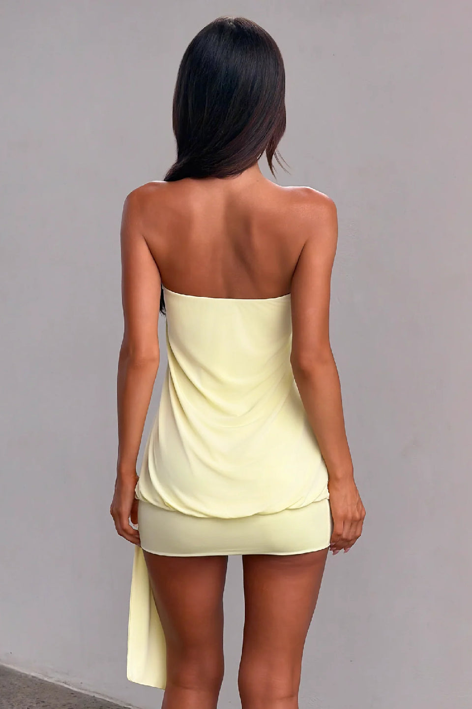 Yellow Eyelet Streamer Bodycon Mini Dress