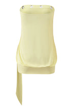 Yellow Eyelet Streamer Bodycon Mini Dress