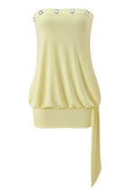 Yellow Eyelet Streamer Bodycon Mini Dress