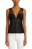 Black Satin Lace Bustier Cami Top
