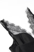 Black Satin Lace Bustier Cami Top