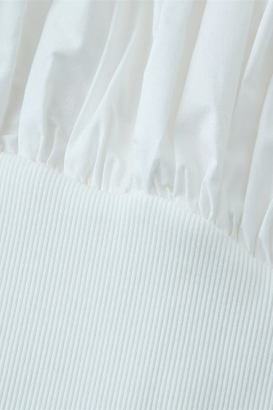 White Puff Sleeve Ruched Crop Top
