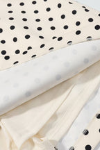 Cream Dot Square Neck Tie Mini Dress