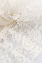 Cream Lace Ruffle Tiered Crop Top