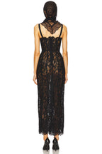 Floral Lace Corset Midi Gown