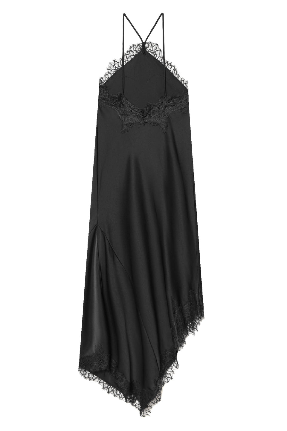 Midnight Lace Halter Midi Dress