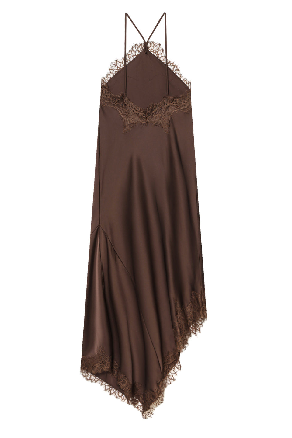Cocoa Lace Halter Midi Dress