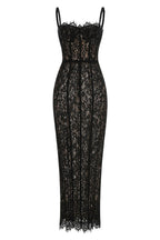 Floral Lace Corset Midi Gown