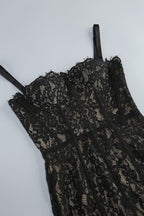 Floral Lace Corset Midi Gown