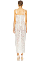 White Lace Corset Midi Gown