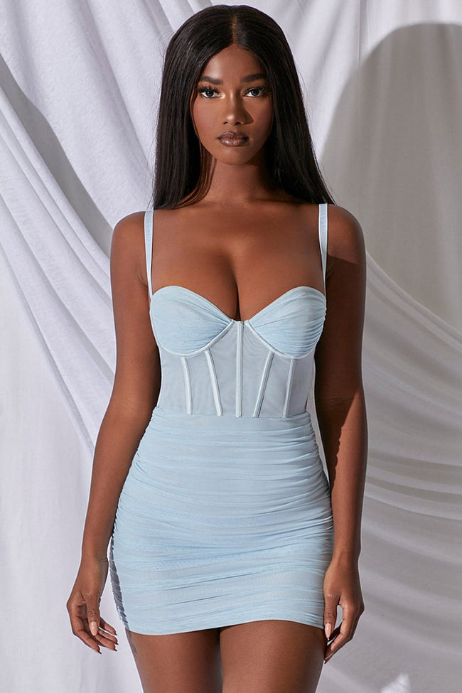 Blue Corset Mini Dress Hover Image