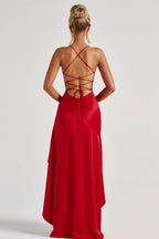 Scarlet Satin Wrap Maxi Dress