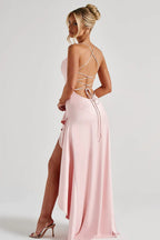Rosalie Satin Wrap Maxi Dress