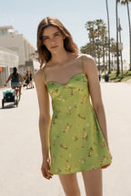 Verna Floral Satin Mini Dress