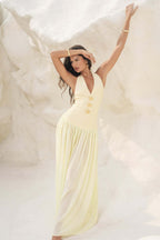 Yellow Halter Maxi Dress