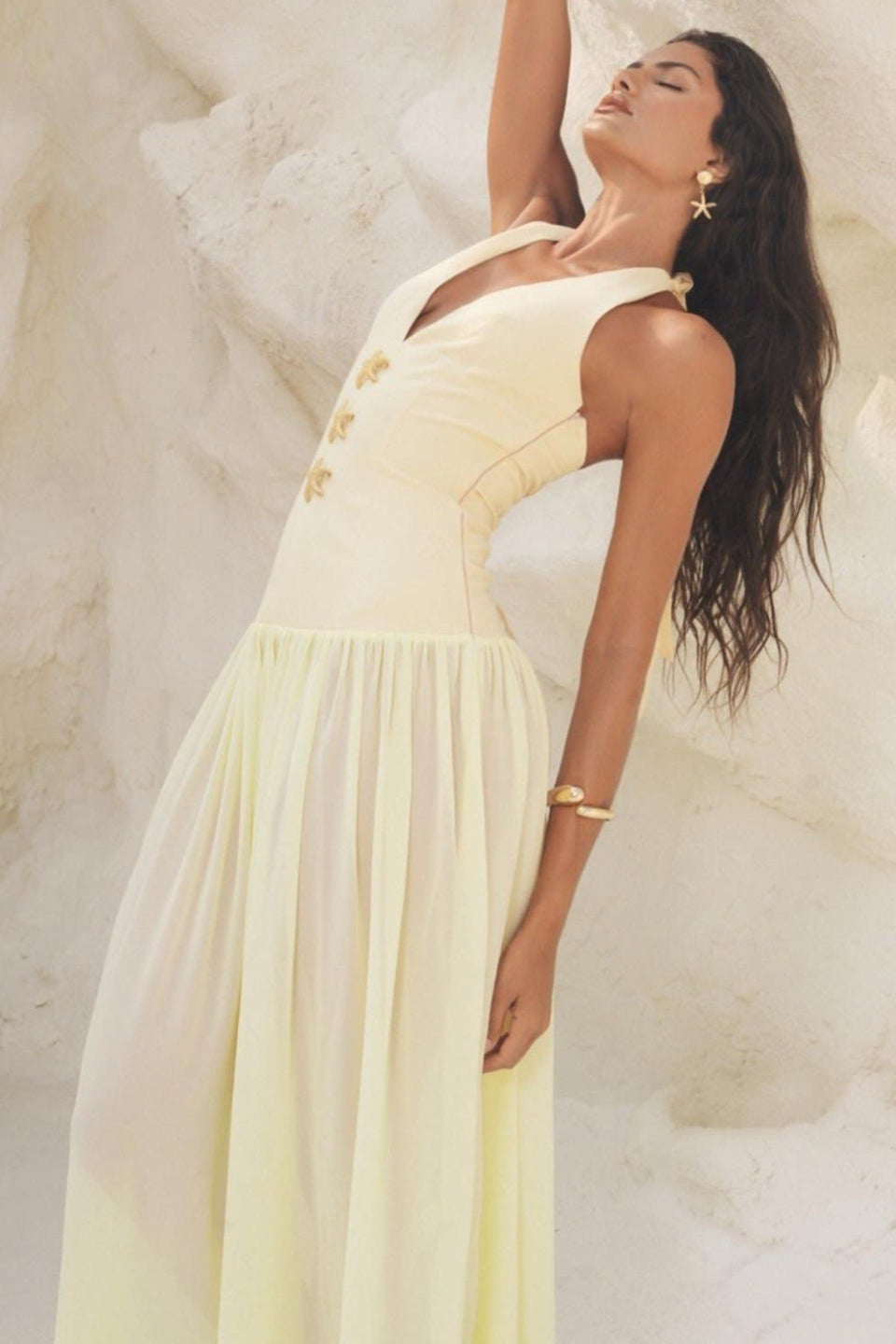 Yellow Halter Maxi Dress