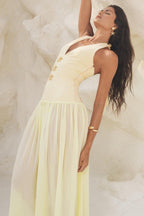 Yellow Halter Maxi Dress