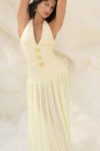 Yellow Halter Maxi Dress