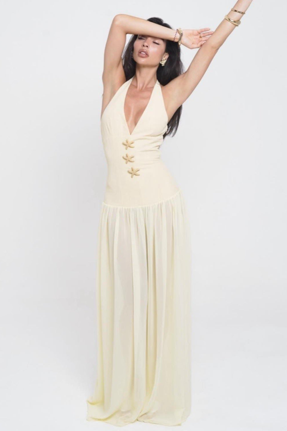 Yellow Halter Maxi Dress