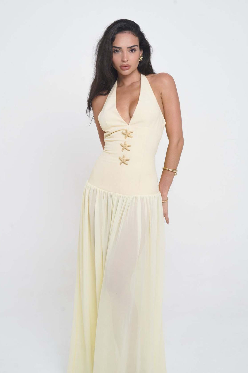 Yellow Halter Maxi Dress