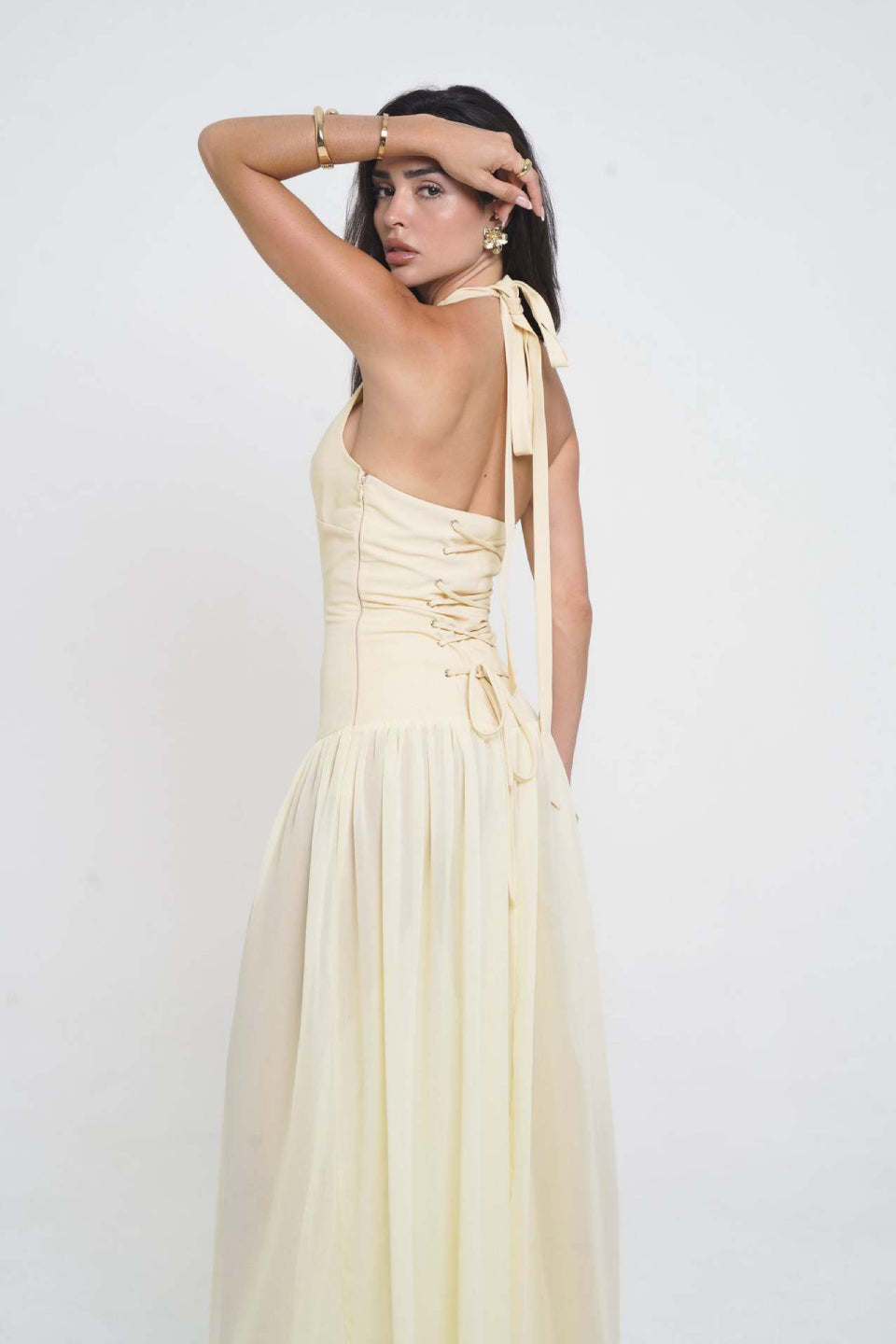Yellow Halter Maxi Dress