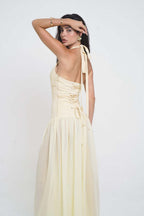 Yellow Halter Maxi Dress