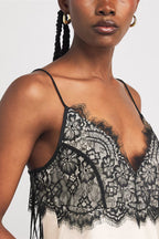 Ivory Lace Satin Cami Top
