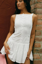 White Eyelet Mini Dress