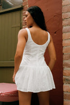 White Eyelet Mini Dress