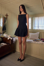 Black Eyelet Mini Dress
