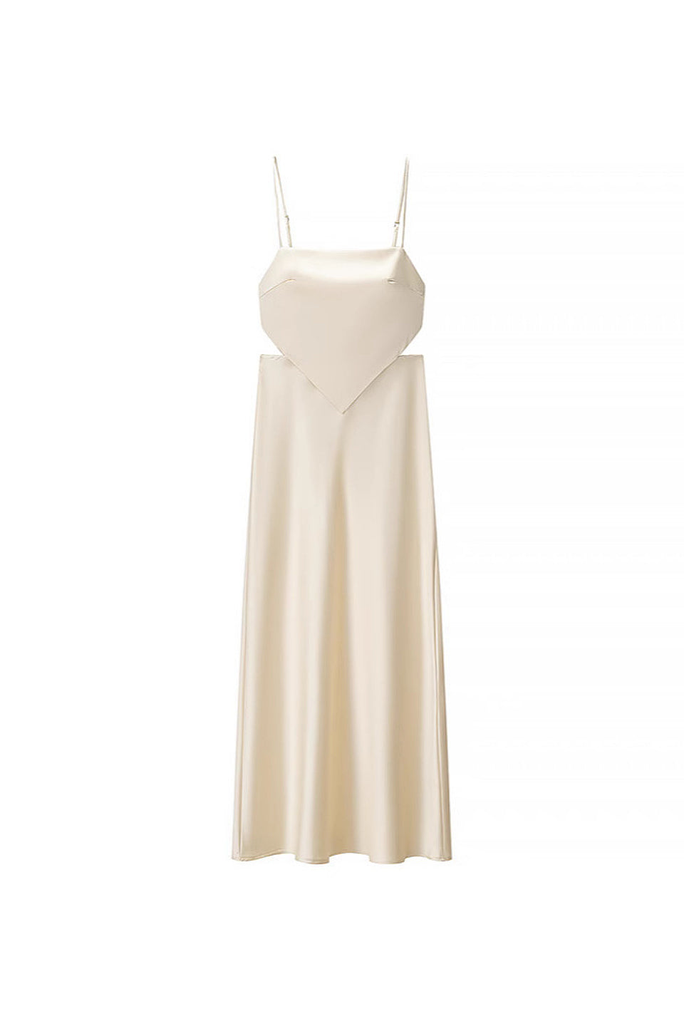 Champagne Satin Maxi Dress