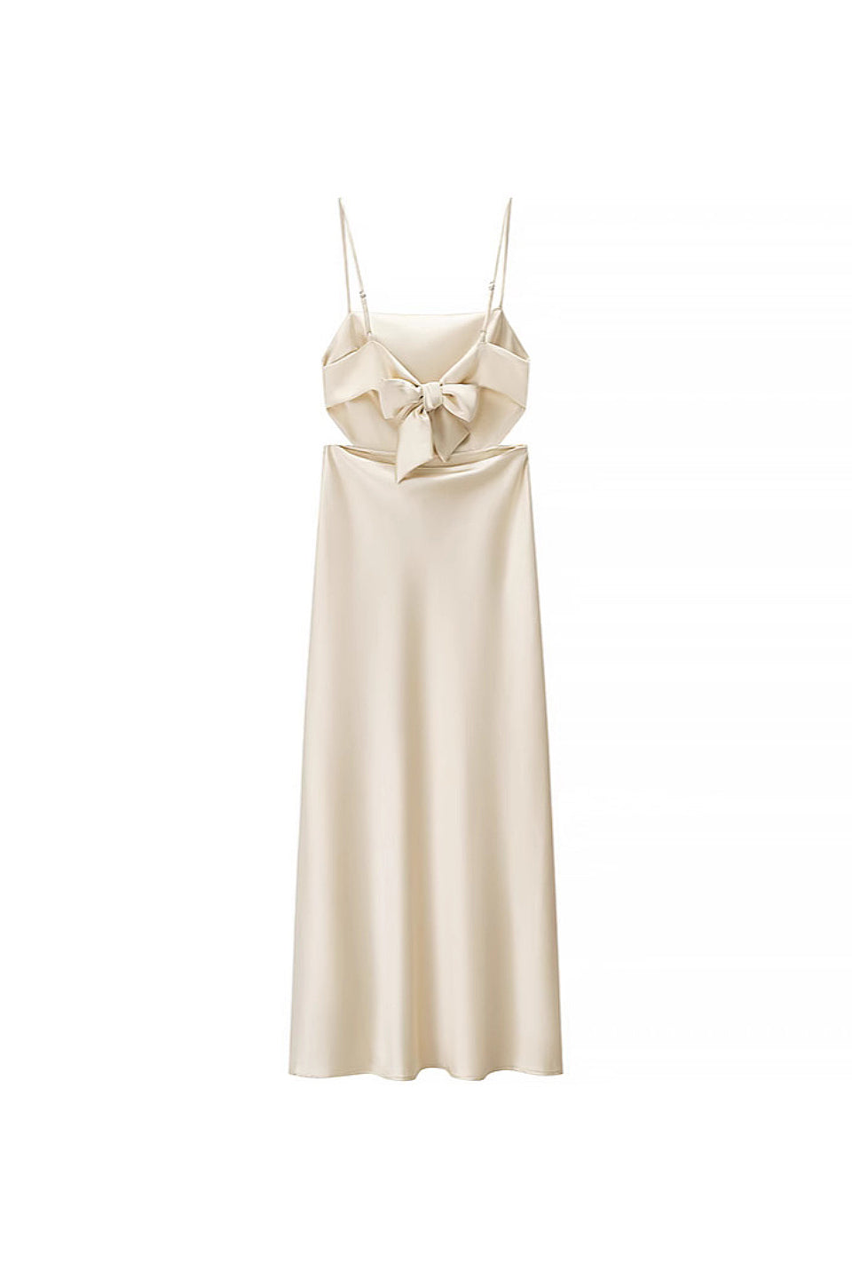 Champagne Satin Maxi Dress