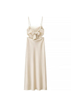 Champagne Satin Maxi Dress
