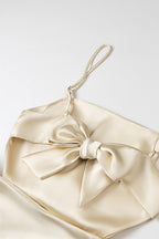 Champagne Satin Maxi Dress