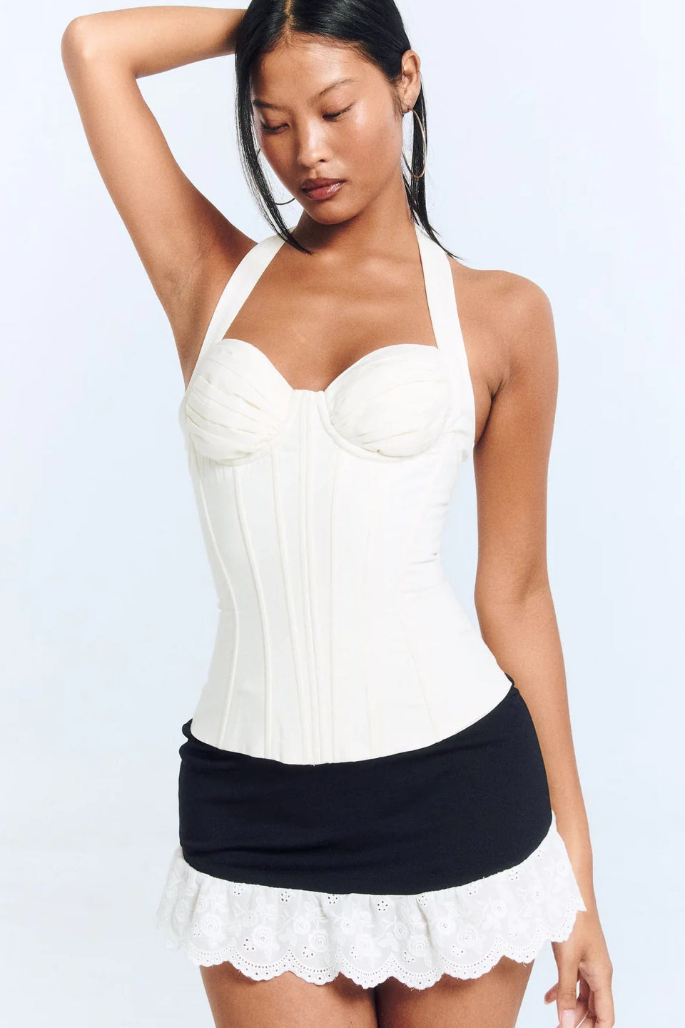 Cream Corset Halter Top