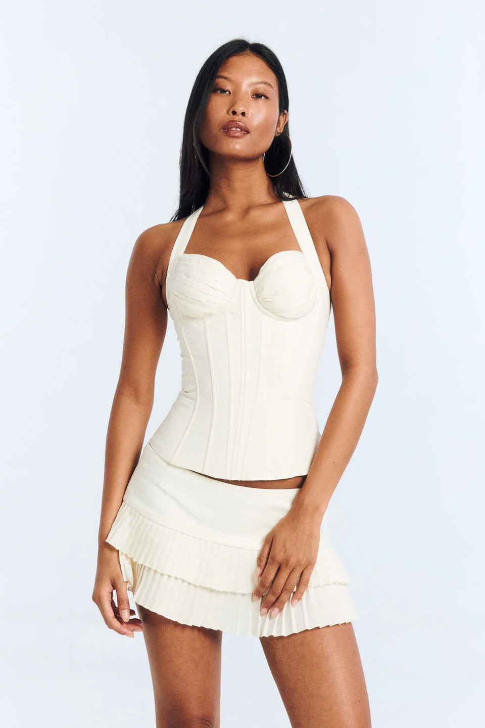 Cream Corset Halter Top