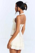 Cream Corset Halter Top