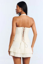 Cream Corset Halter Top