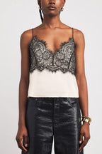 Ivory Lace Satin Cami Top