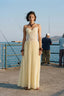 Yellow Floral Lace Maxi Dress