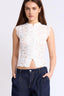 Ivory Lace Mandarin Crop Top