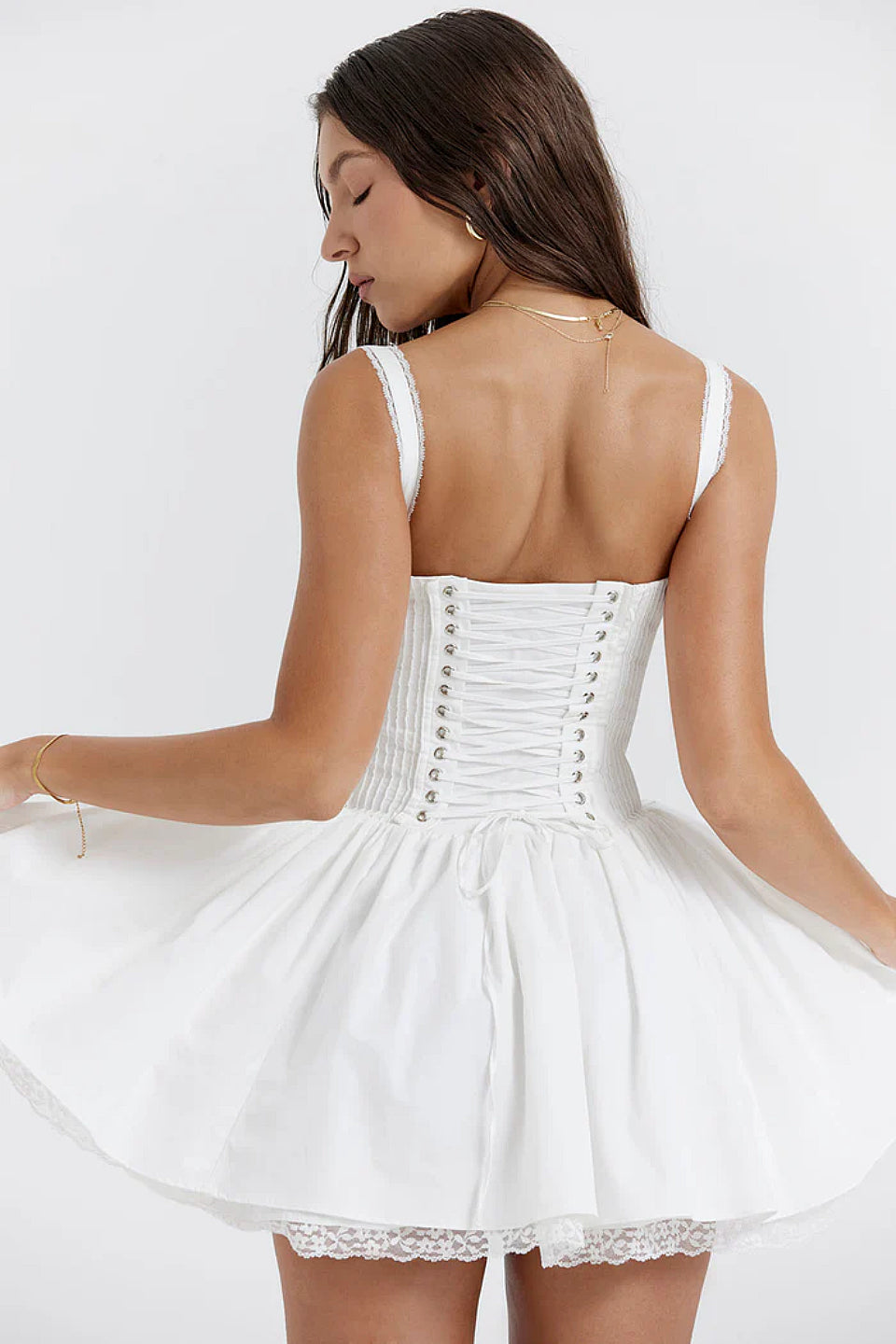 Ivory Lace Corset Mini Dress