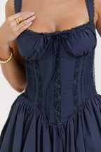 Navy Lace Corset Mini Dress