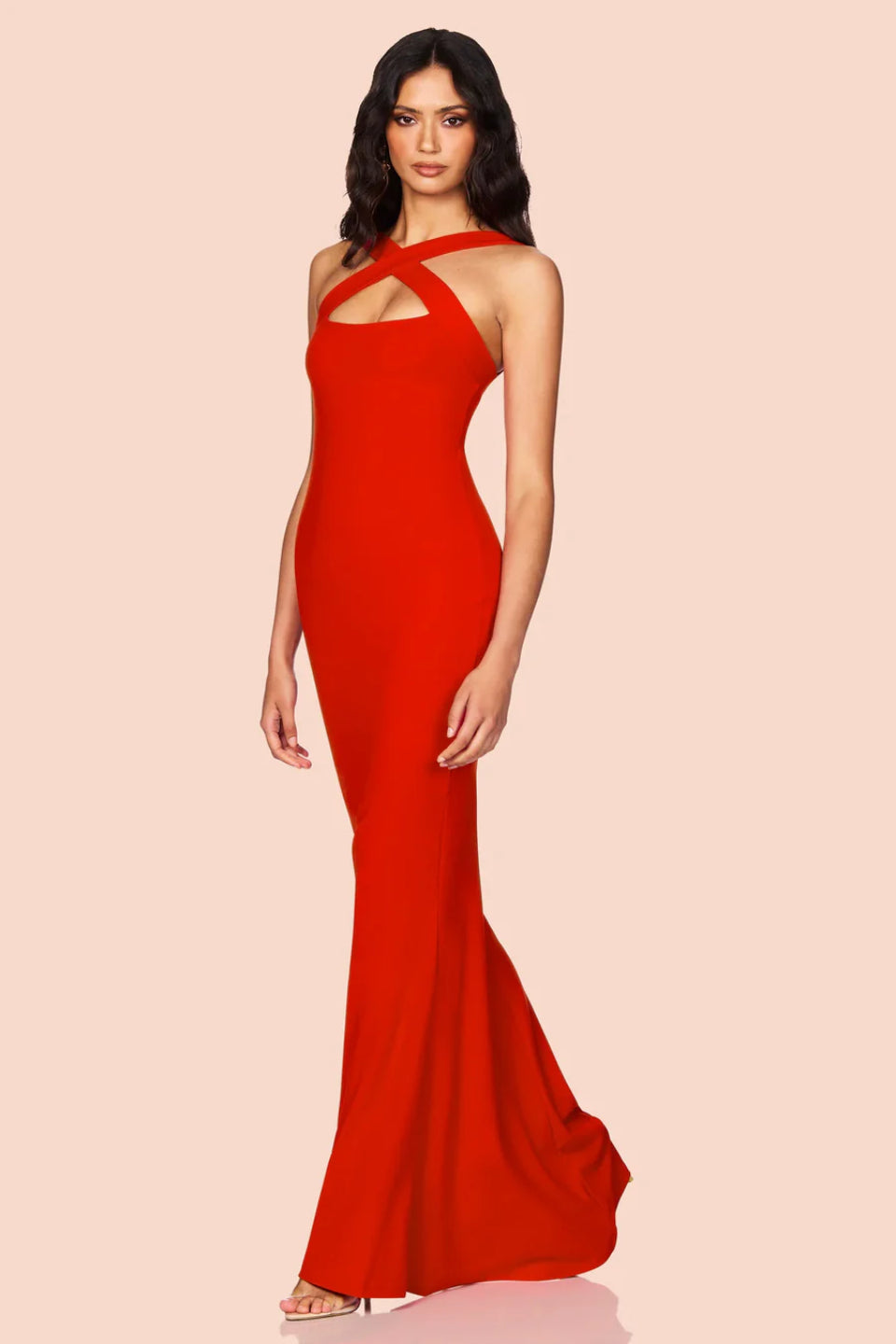 Red Halter Maxi Dress
